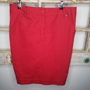LAFAYETTE 148 NEW YORK NWT RED PENCIL SKIRT SIZE 8